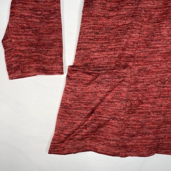 Women’s Sweater Mockneck Pullover Rust Oversized Artsy Lagenlook Heather Pockets - Picture 3 of 9